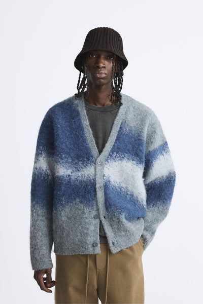 CARDIGAN JACQUARD EFFET MOHAIR