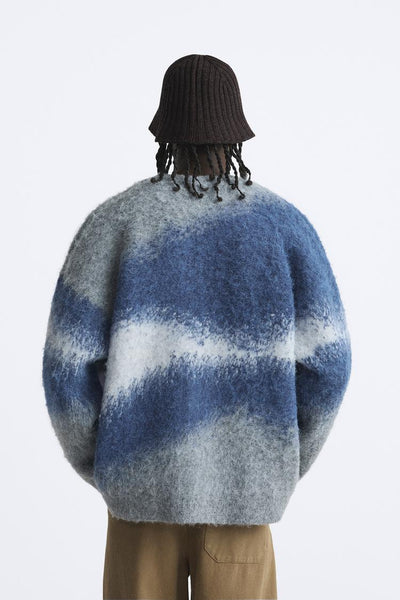 CARDIGAN JACQUARD EFFET MOHAIR