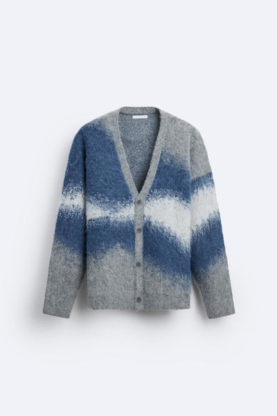 CARDIGAN JACQUARD EFFET MOHAIR