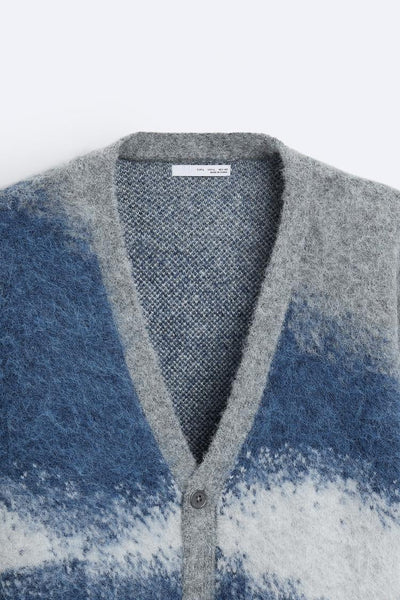 CARDIGAN JACQUARD EFFET MOHAIR